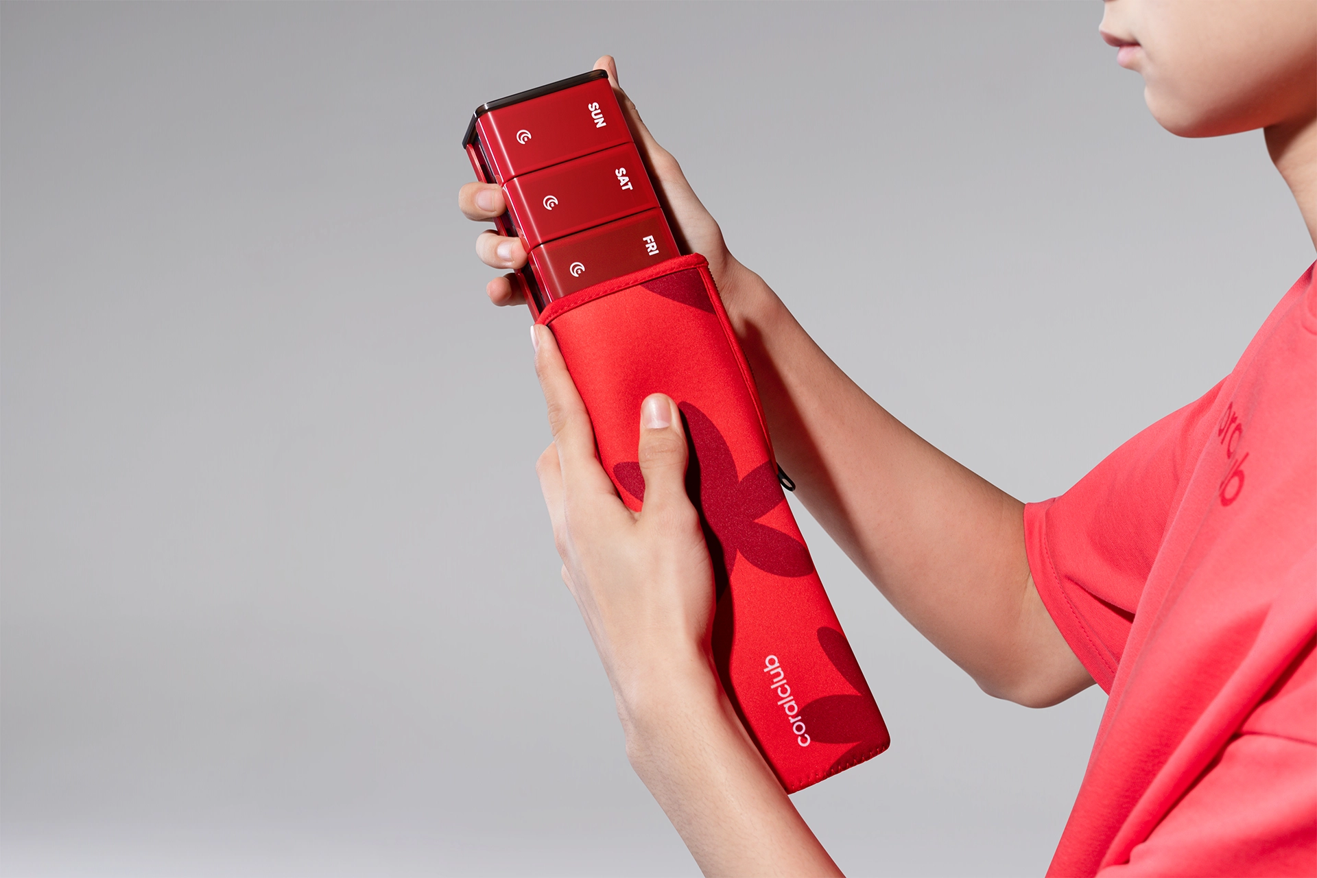 Gobox double-sided chehol bilan, qizil