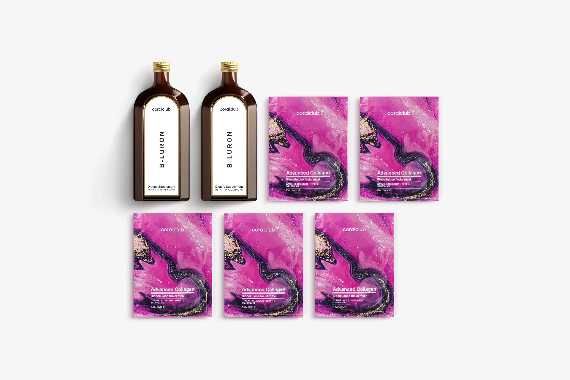 B-Luron + Advanced Collagen Biocellulose Facial Mask (5 ta paket)