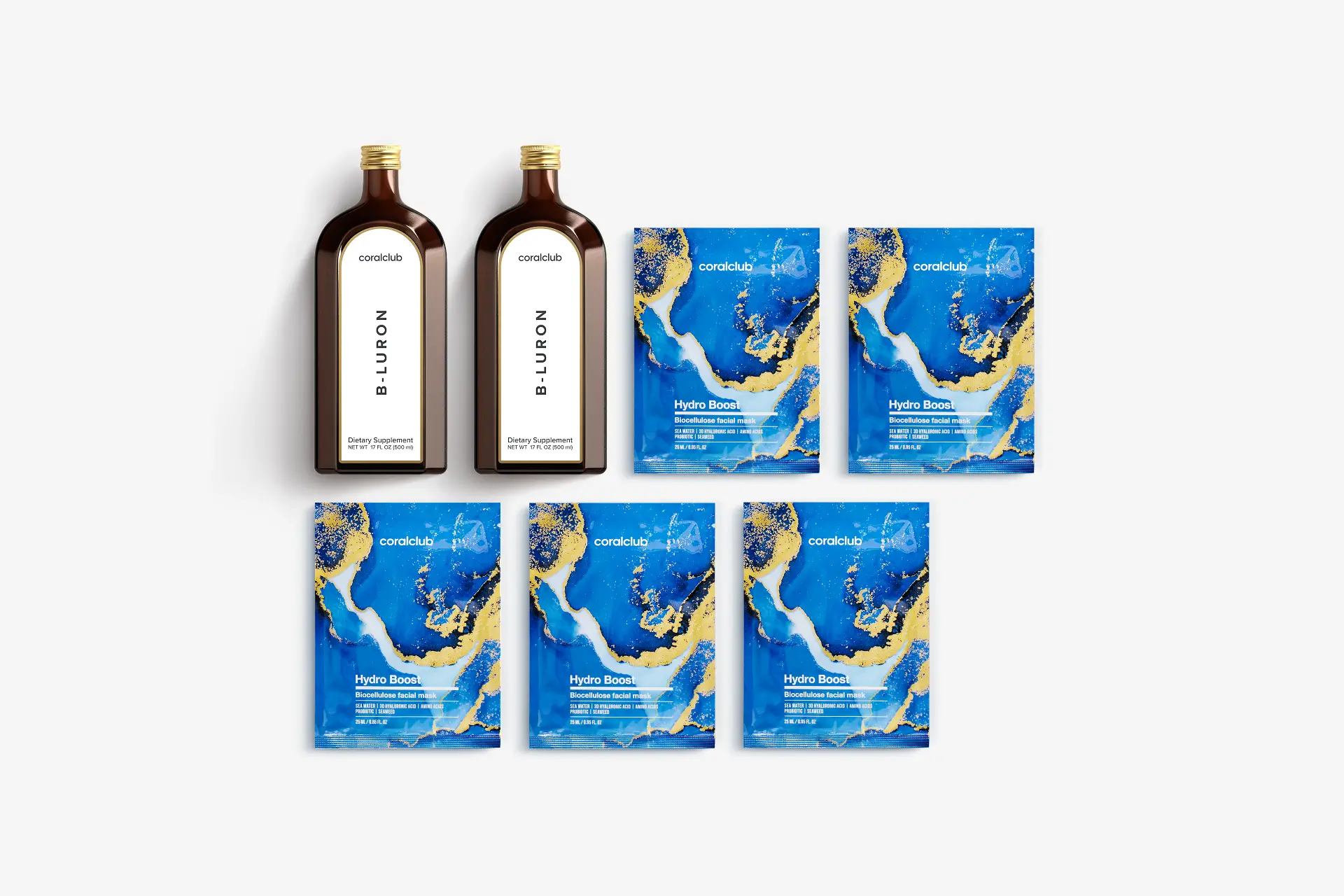 B-Luron + Hydro Boost Biocellulose Facial Mask (5 ta paket)