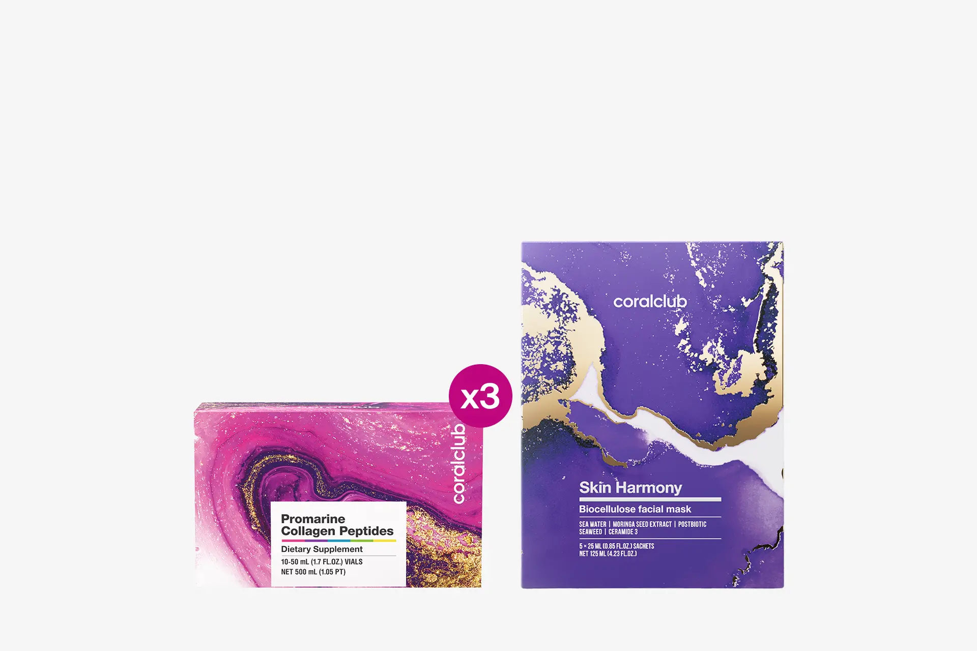 Promarine Collagen Peptides + Skin Harmony Biocellulose facial mask