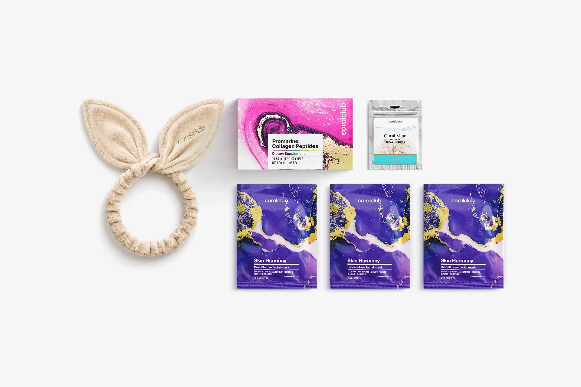 In & Out Starter Pack Promarine Collagen Peptides (10 vials) + Skin Harmony Facial Mask (3 pcs.)