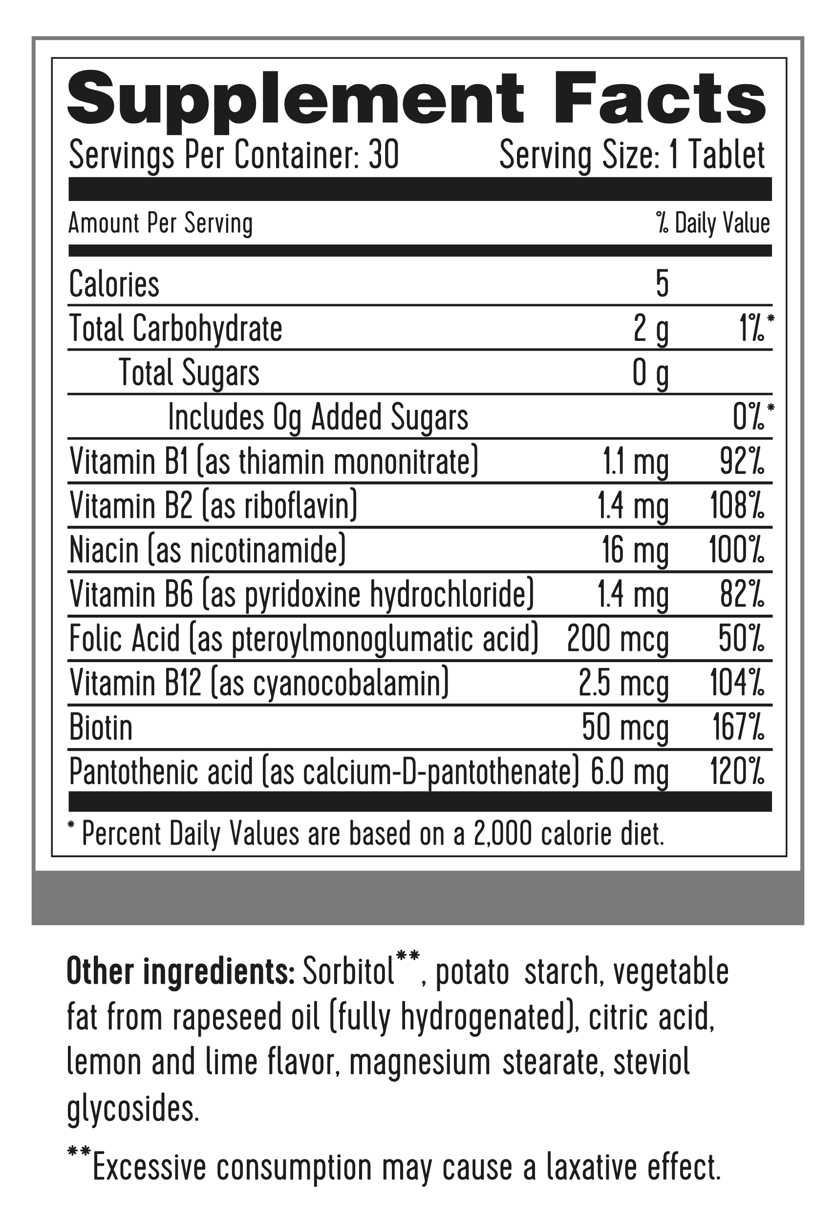 Supplement Label